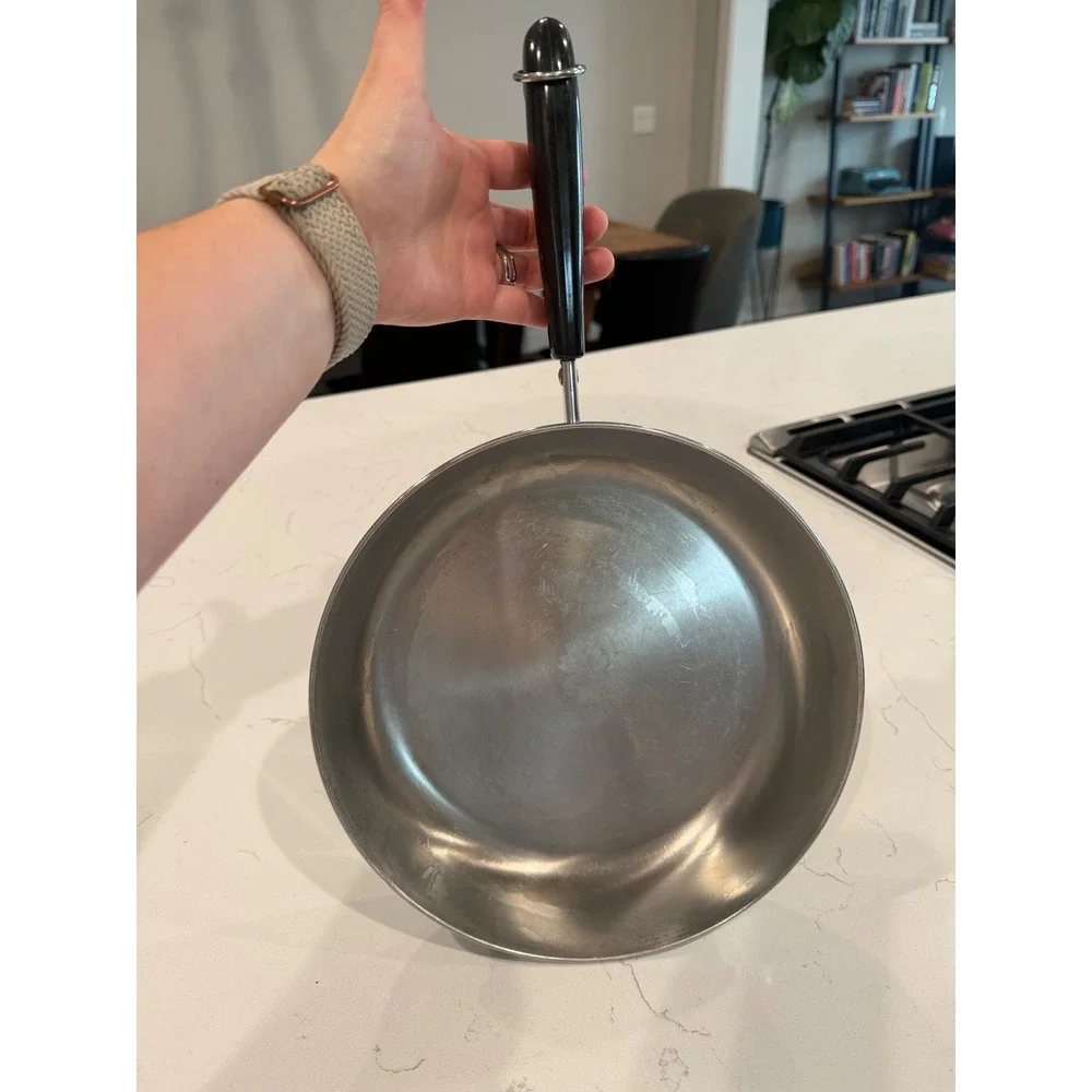 Vintage Revere Ware 10 Inch Copper Clad Bottom Skillet Frying Pan Made in USA